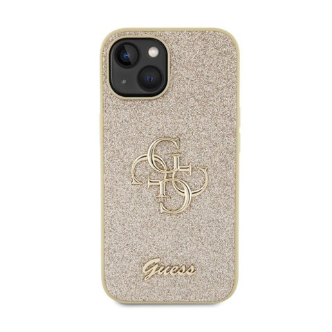Guess Glitter Script Big 4G - Etui iPhone 15 Plus (złoty) Guess Glitter Script Big 4G - Etui iPhone 15 Plus (złoty)
