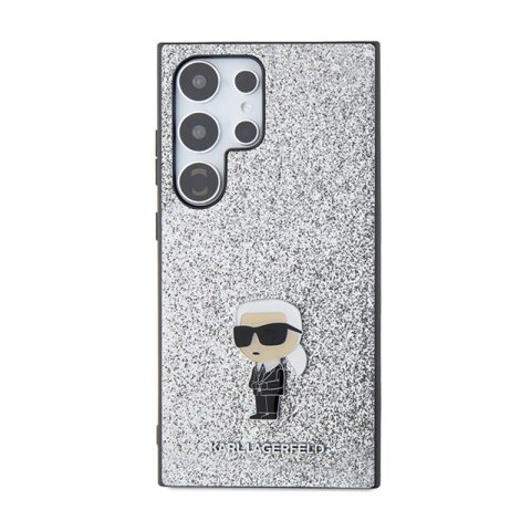 Karl Lagerfeld Fixed Glitter Ikonik Logo Metal Pin - Etui Samsung Galaxy S24 Ultra (srebrny) Karl Lagerfeld Fixed Glitter Ikonik Logo Metal Pin - Etui Samsung Galaxy S24 Ultra (srebrny)