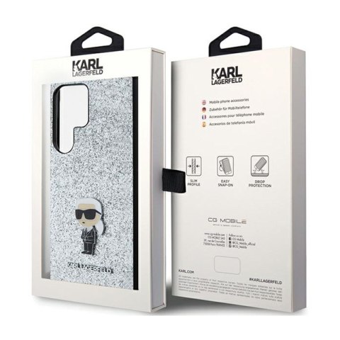 Karl Lagerfeld Fixed Glitter Ikonik Logo Metal Pin - Etui Samsung Galaxy S24 Ultra (srebrny) Karl Lagerfeld Fixed Glitter Ikonik Logo Metal Pin - Etui Samsung Galaxy S24 Ultra (srebrny)