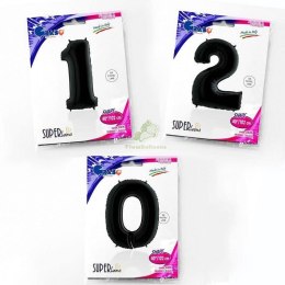 Balon Foliowy Cyfra 1, Czarna, 102cm Grabo
