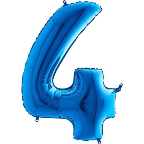 Balon Foliowy Cyfra 4 Niebieska - 102 cm Grabo Balon Foliowy Cyfra 4 Niebieska - 102 cm Grabo