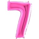 Balon Foliowy Cyfra 7 Różowa Fuksja - 102 cm Grabo