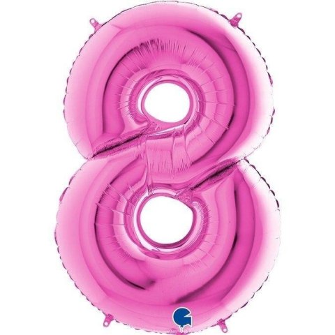 Balon Foliowy Cyfra 8 Różowa Fuksja - 102 cm Grabo Balon Foliowy Cyfra 8 Różowa Fuksja - 102 cm Grabo