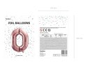 Balon foliowy Cyfra '0', 86cm, różowe złoto