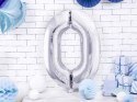 Balon foliowy Cyfra 0 srebrna, 86cm