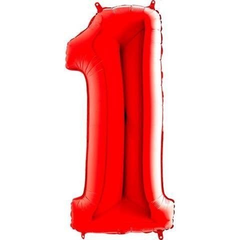 Balon foliowy Cyfra 1 czerwona metaliczna - 100 cm Grabo Balon foliowy Cyfra 1 czerwona metaliczna - 100 cm Grabo