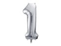 Balon foliowy Cyfra 1 srebrna, 86cm