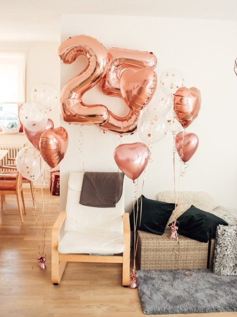 Balon foliowy Cyfra '5', 86cm, różowe złoto Balon foliowy Cyfra '5', 86cm, różowe złoto