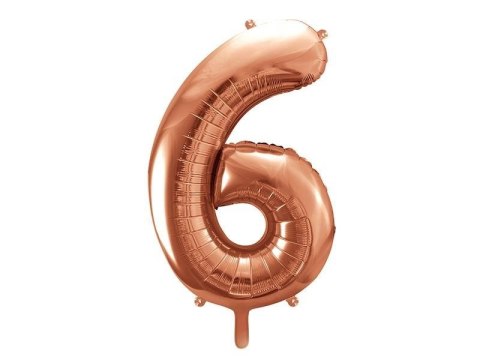 Balon foliowy Cyfra '6', 86cm, różowe złoto Balon foliowy Cyfra '6', 86cm, różowe złoto