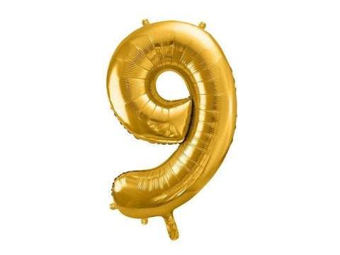 Balon foliowy Cyfra 9, 86cm, złoty Balon foliowy Cyfra 9, 86cm, złoty