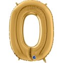 Balon foliowy Litera O, 66cm, Złota
