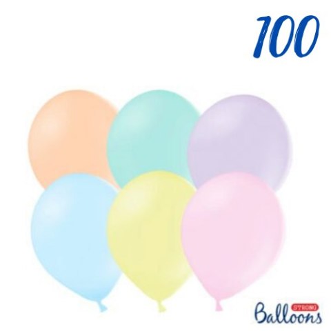 Balony lateksowe Strong, Kolorowe, Pastel Mix, 30 cm, 100 szt. Balony lateksowe Strong, Kolorowe, Pastel Mix, 30 cm, 100 szt.