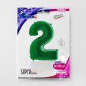 Balon foliowy Cyfra 2 Zielona - 102 cm Grabo