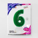 Balon foliowy Cyfra 6 Zielona - 102 cm Grabo