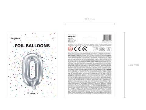 Balon foliowy Cyfra 8, 35cm, srebrny Balon foliowy Cyfra 8, 35cm, srebrny