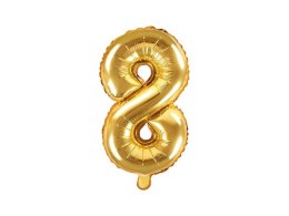 Balon foliowy Cyfra 8, 35cm, złoty