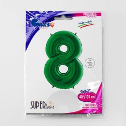 Balon foliowy Cyfra 8 Zielona - 102 cm Grabo