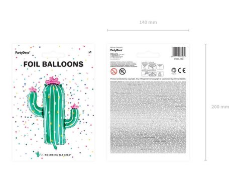 Balon foliowy Kaktus, 60x82 cm Balon foliowy Kaktus, 60x82 cm