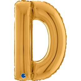 Balon foliowy Litera D, 66cm, Złota