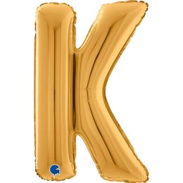 Balon foliowy Litera K, 66cm, Złota