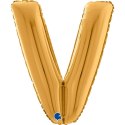 Balon foliowy Litera V, 66cm, Złota