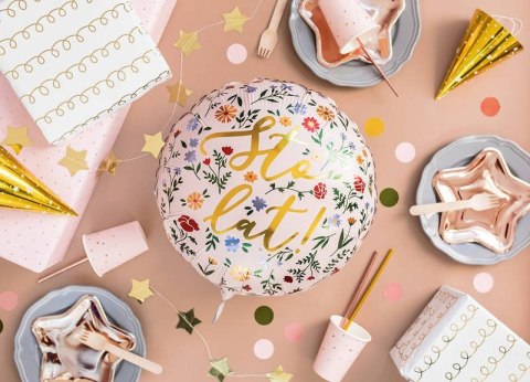 Balon foliowy Sto lat! Jasny różowy boho, 35cm Balon foliowy Sto lat! Jasny różowy boho, 35cm