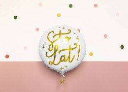 Balon foliowy urodzinowy Sto lat! biały, 35cm