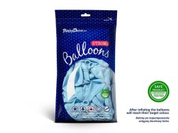 Balony lateksowe Strong, Błękitne, Pastel Light Blue, 30cm, 10 szt.