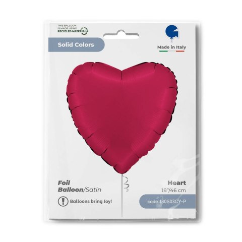 Balon Foliowy Czerwone Serce Satin Cherry 46 cm, Satynowe Grabo Balon Foliowy Czerwone Serce Satin Cherry 46 cm, Satynowe Grabo