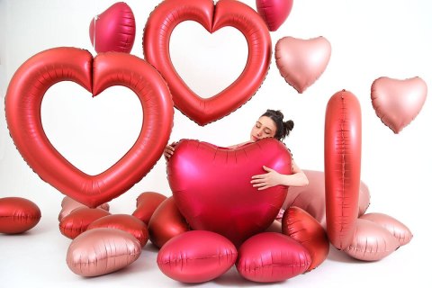 Balon Foliowy Czerwone Serce Satin Cherry 46 cm, Satynowe Grabo Balon Foliowy Czerwone Serce Satin Cherry 46 cm, Satynowe Grabo