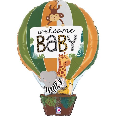 Balon Foliowy - Welcome Baby dżungla Safari 76cm Balon Foliowy - Welcome Baby dżungla Safari 76cm