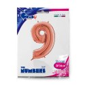Balon foliowy Cyfra 9 Rose Gold - 66 cm Grabo
