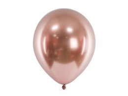 Balony lateksowe Glossy, Chrome, Różowe Złoto, Rose Gold, 30cm, 10 szt.