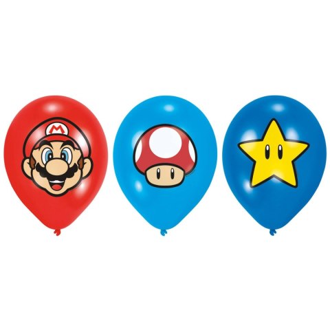 Balony lateksowe Super Mario Bros 28cm, 6 szt. Balony lateksowe Super Mario Bros 28cm, 6 szt.