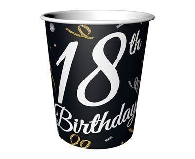 Kubeczki papierowe B&C 18 Birthday, 18 urodziny, 6 szt. Kubeczki papierowe B&C 18 Birthday, 18 urodziny, 6 szt.