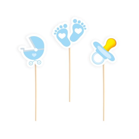 Toppery na Baby Shower dla chłopca 6szt Toppery na Baby Shower dla chłopca 6szt