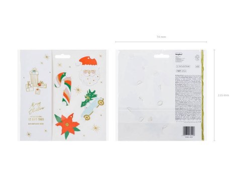 Zawieszki do prezentów Mikołaj, mix, 12 szt