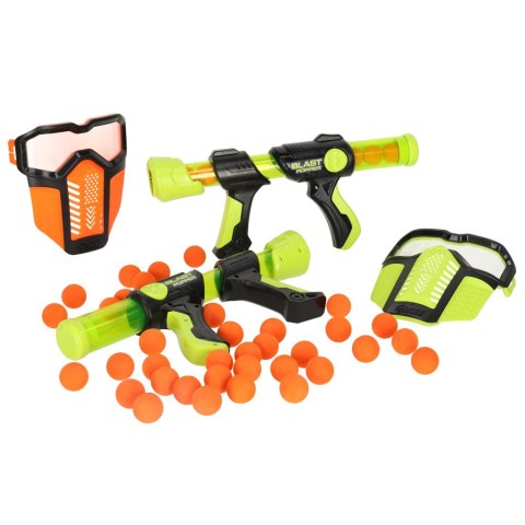 Pistolet na kulki piankowe x2 zestaw + maska ochronna x2 Pistolet na kulki piankowe x2 zestaw + maska ochronna x2