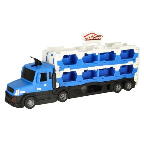 TIR Laweta samochód transporter pojazd składany XXL 10 autek niebieski TIR Laweta samochód transporter pojazd składany XXL 10 autek niebieski