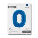 Balon Foliowy Cyfra 0 Niebieski, 66 cm Grabo