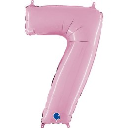 Balon Foliowy Cyfra 7 Różowa Pastel Pink, 66 cm Grabo