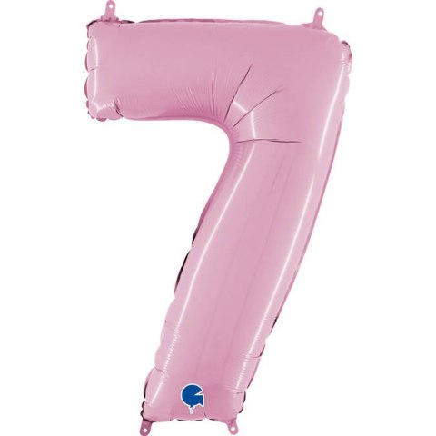 Balon Foliowy Cyfra 7 Różowa Pastel Pink, 66 cm Grabo Balon Foliowy Cyfra 7 Różowa Pastel Pink, 66 cm Grabo