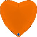 Balon Foliowy - Pomarańczowe Matowe Serce 46 cm, Grabo