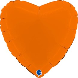 Balon Foliowy - Pomarańczowe Matowe Serce 46 cm, Grabo