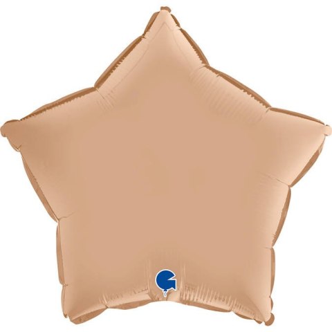 Balon Foliowy - Satynowa Beżowa Gwiazdka 46 cm, Grabo Balon Foliowy - Satynowa Beżowa Gwiazdka 46 cm, Grabo