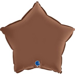 Balon Foliowy - Satynowa Czekoladowa Brązowa Gwiazdka 46 cm, Grabo