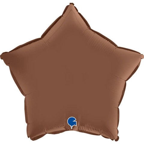 Balon Foliowy - Satynowa Czekoladowa Brązowa Gwiazdka 46 cm, Grabo Balon Foliowy - Satynowa Czekoladowa Brązowa Gwiazdka 46 cm, Grabo