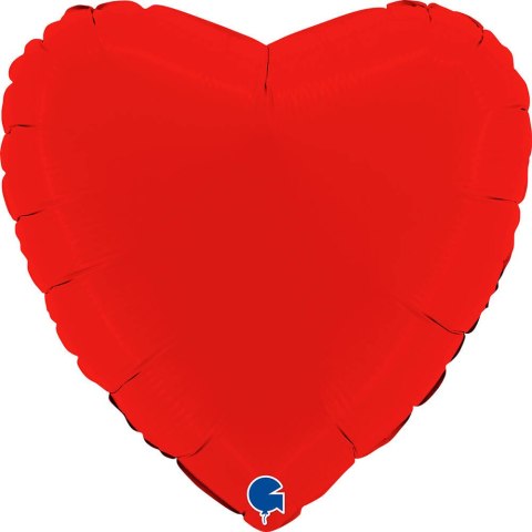 Balon Foliowy - Serce Matowe Czerwone, 46 cm, Grabo Balon Foliowy - Serce Matowe Czerwone, 46 cm, Grabo
