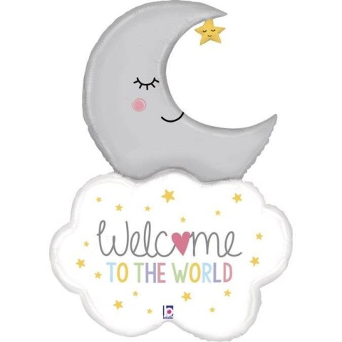 Balon Foliowy Welcome Baby księżyc 107cm Balon Foliowy Welcome Baby księżyc 107cm