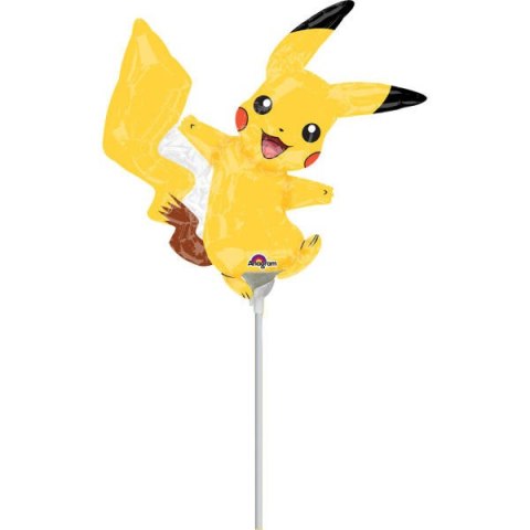 Balon foliowy Pikachu na patyk 30 cm Balon foliowy Pikachu na patyk 30 cm